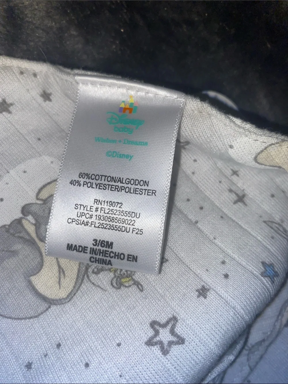Disney Baby Dumbo Bandana Bib and Hat- Gray, Light Blue & Cream